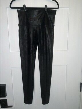 Spanx by Sara Blakley Size XL Tall shiny black women's leggings